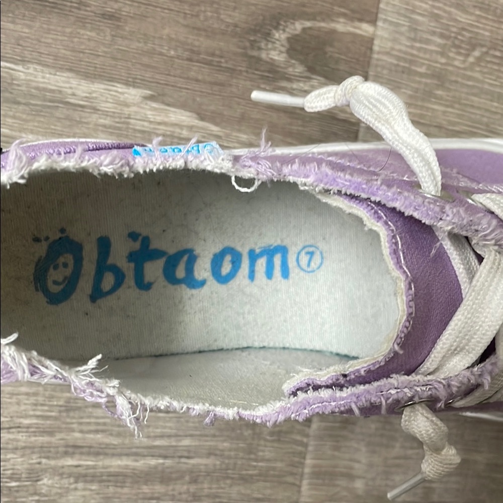 Purple and White Canvas Sneakers - Picture 3 of 3